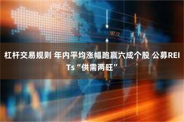 杠杆交易规则 年内平均涨幅跑赢六成个股 公募REITs“供需两旺”