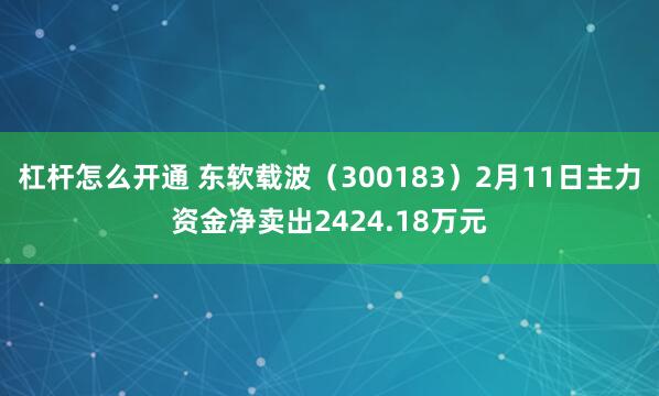 杠杆怎么开通 东软载波（300183）2月11日主力资金净卖出2424.18万元