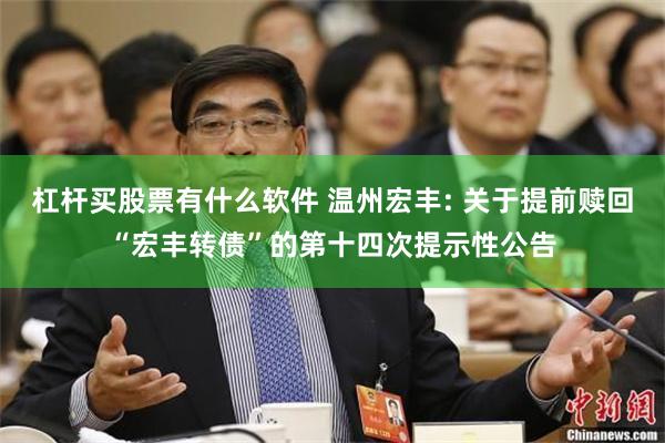 杠杆买股票有什么软件 温州宏丰: 关于提前赎回“宏丰转债”的第十四次提示性公告