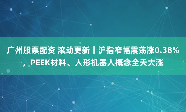 广州股票配资 滚动更新丨沪指窄幅震荡涨0.38%，PEEK材料、人形机器人概念全天大涨